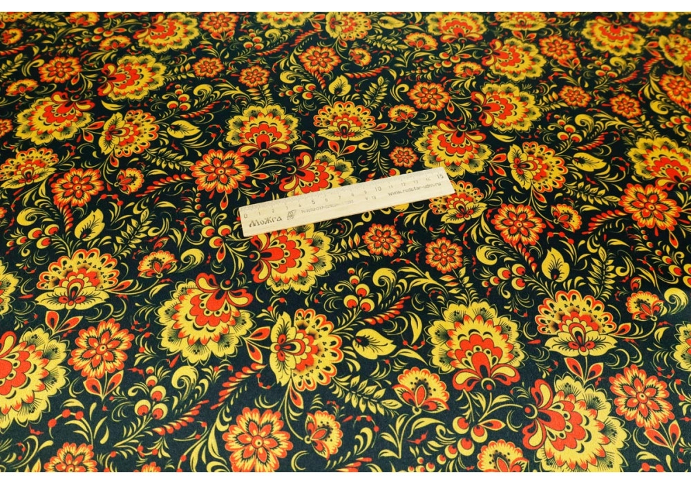 Креп сатин — печать на заказ, дизайн — роспись мелкая