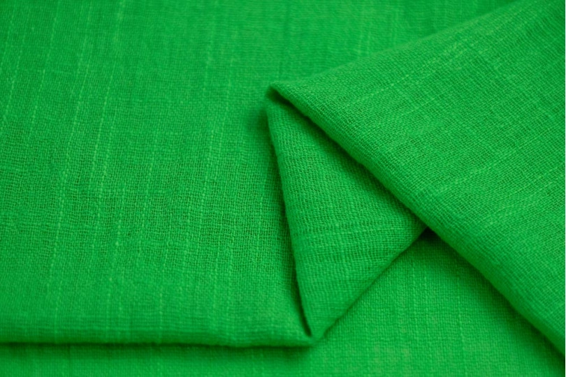 Марлевка хлопок слаб (cotton slub), цвет — зеленый