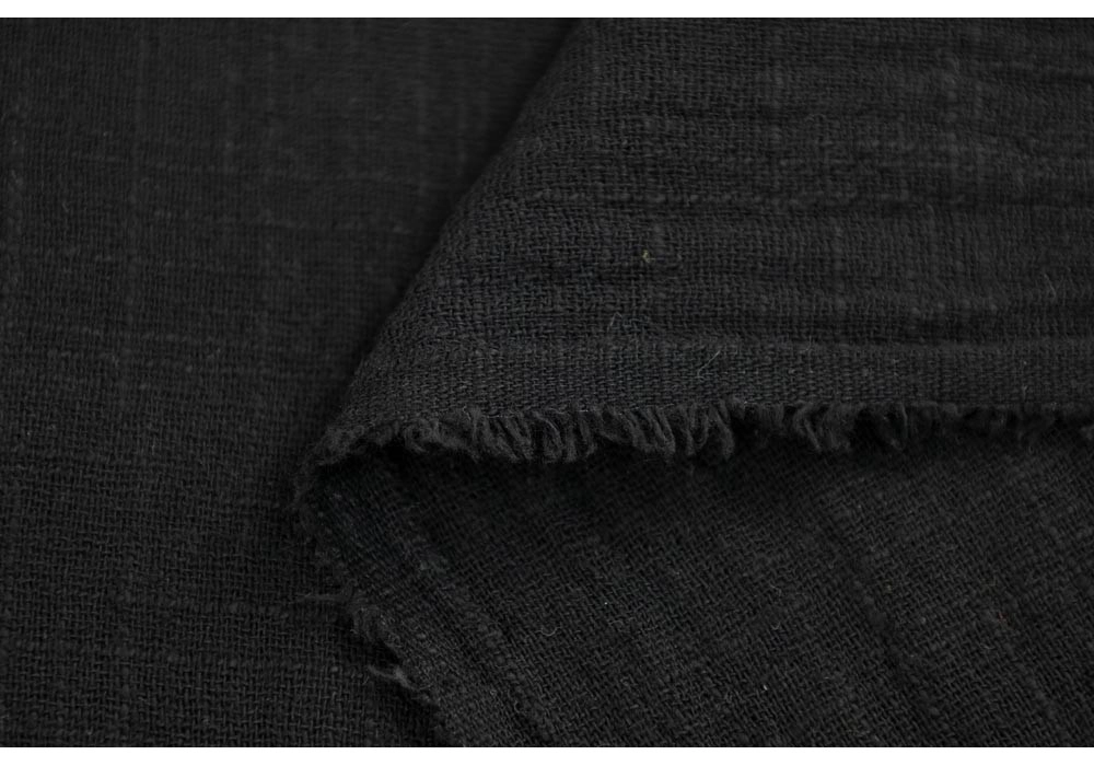 Марлевка хлопок слаб (cotton slub), цвет — черный