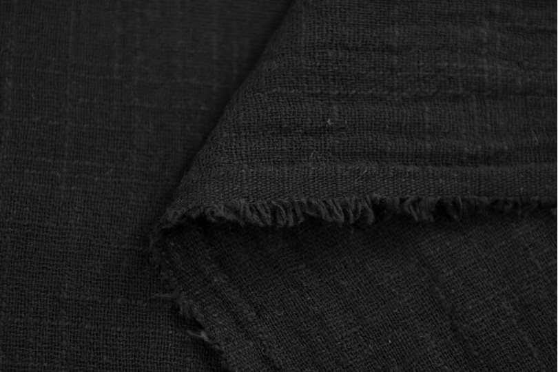 Марлевка хлопок слаб (cotton slub), цвет — черный
