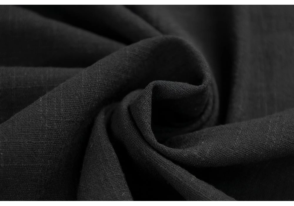 Марлевка хлопок слаб (cotton slub), цвет — черный