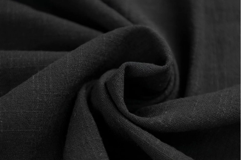 Марлевка хлопок слаб (cotton slub), цвет — черный