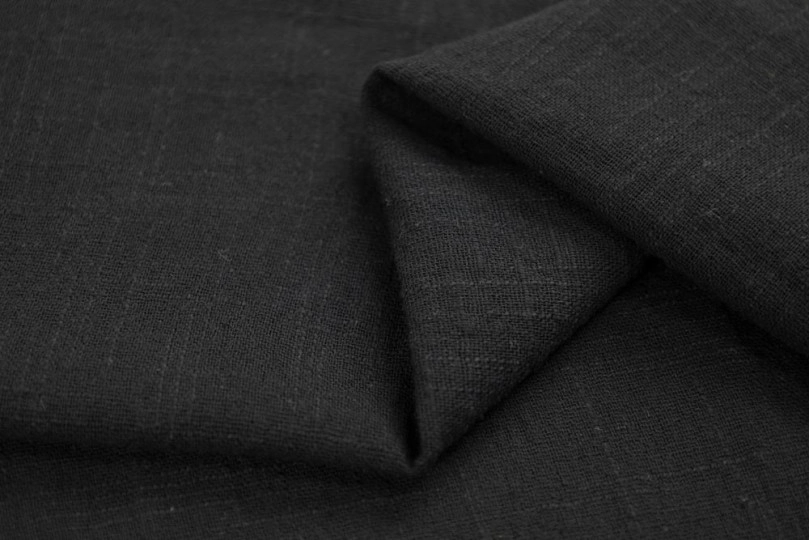 Марлевка хлопок слаб (cotton slub), цвет — черный