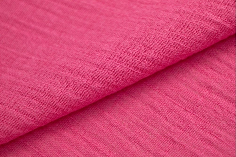 Марлевка хлопок слаб (cotton slub), цвет — фуксия