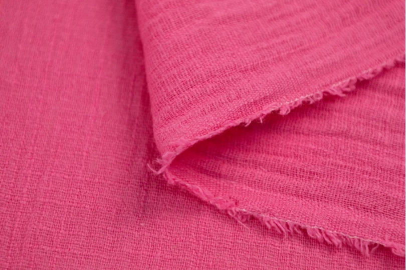 Марлевка хлопок слаб (cotton slub), цвет — фуксия