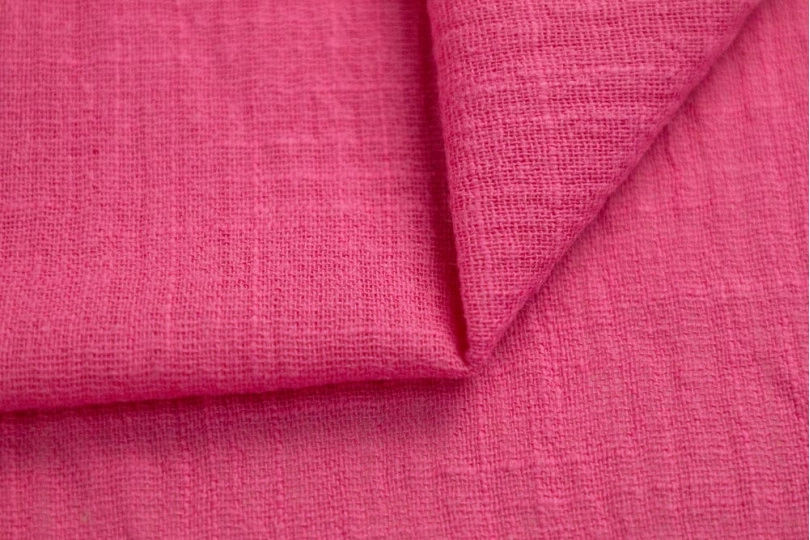 Марлевка хлопок слаб (cotton slub), цвет — фуксия