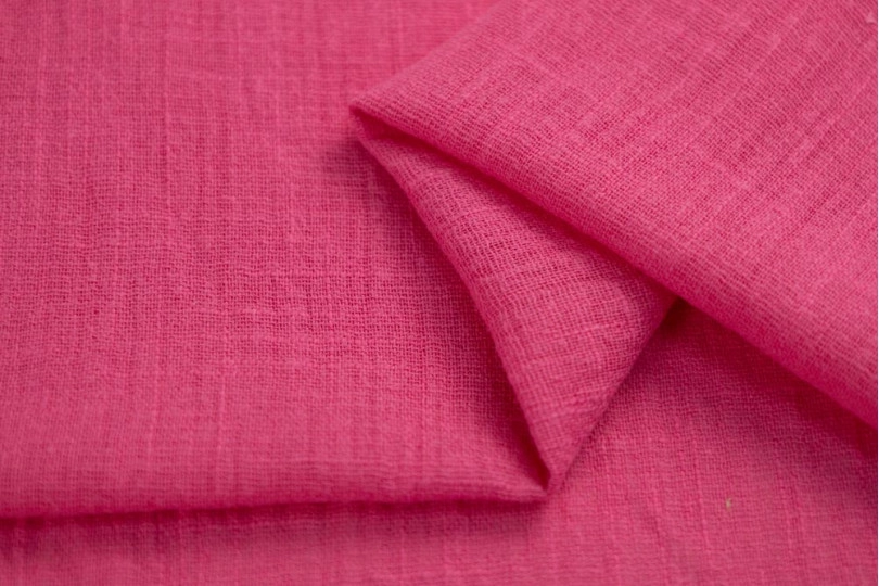 Марлевка хлопок слаб (cotton slub), цвет — фуксия