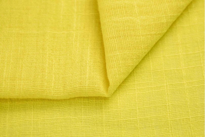 Марлевка хлопок слаб (cotton slub), цвет — желтый