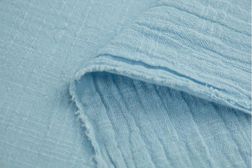 Марлевка хлопок слаб (cotton slub), цвет — голубой