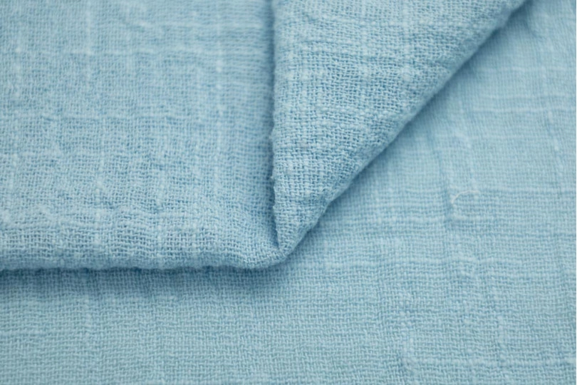 Марлевка хлопок слаб (cotton slub), цвет — голубой
