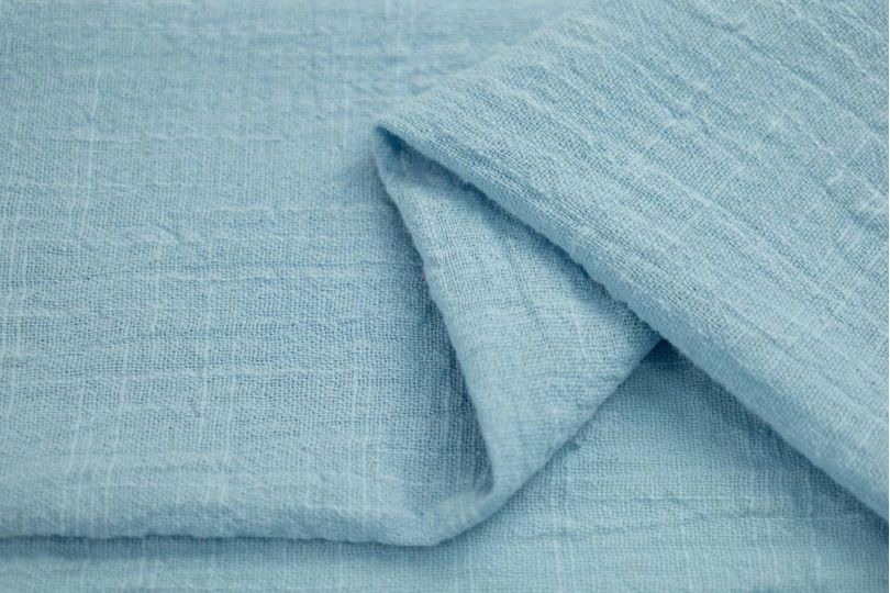 Марлевка хлопок слаб (cotton slub), цвет — голубой
