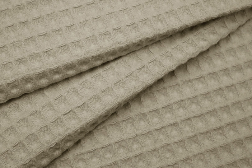 Вафельное полотно турецкого производства (ширина 2.4 м), цвет — кубик бежевый