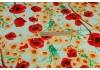 Ткань жаккард костюмно-плательный Дабби, принт — маки на ментоле
