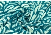 Ткань лен слаб, принт — мазки на бирюзовом