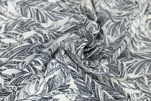 Ткань SPH МАКСМАРА, принт — листья на белом
