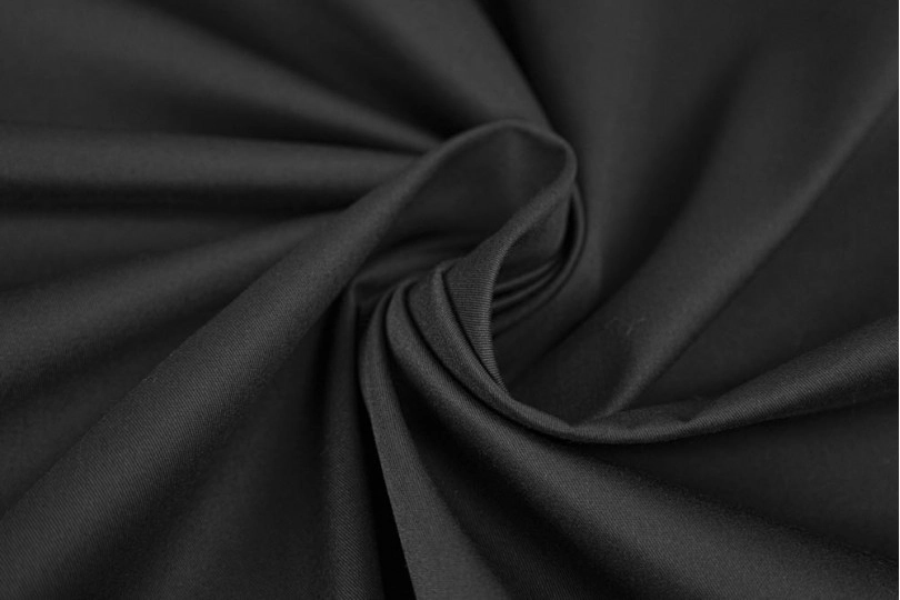 Ткань сорочка Т/С твил 130x70 однотонная, цвет — черный