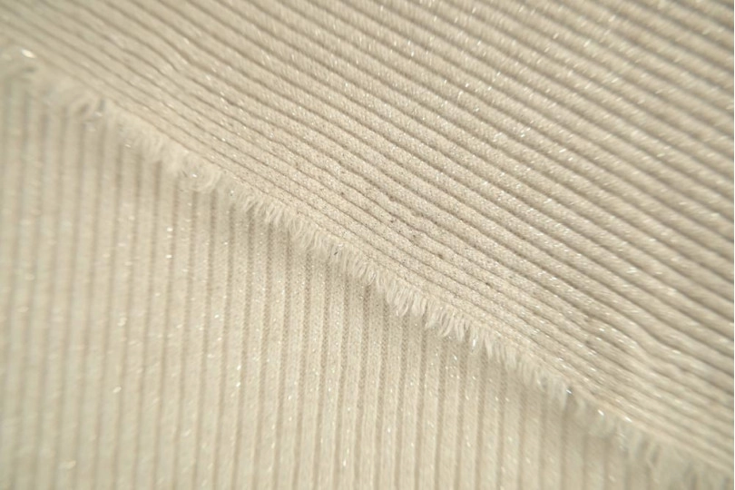 Ткань лапша с люрексом французская шерсть (franch wool), цвет — бежевый