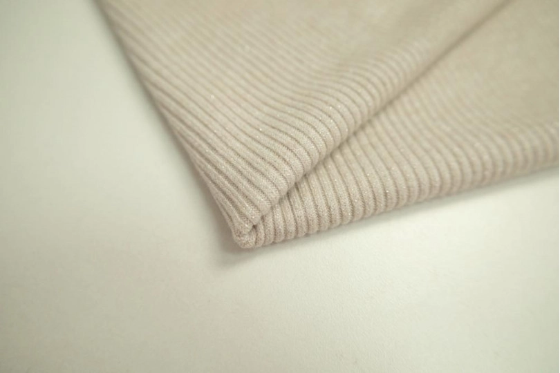 Ткань лапша с люрексом французская шерсть (franch wool), цвет — бежевый