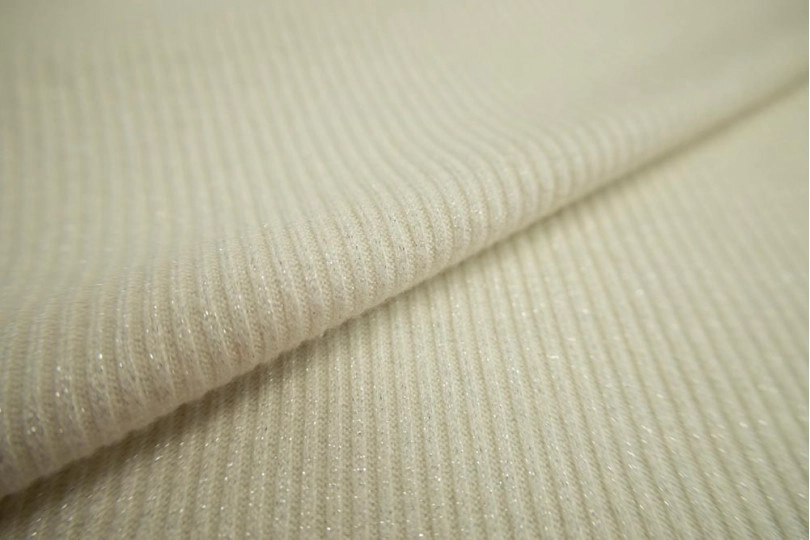 Ткань лапша с люрексом французская шерсть (franch wool), цвет — молоко