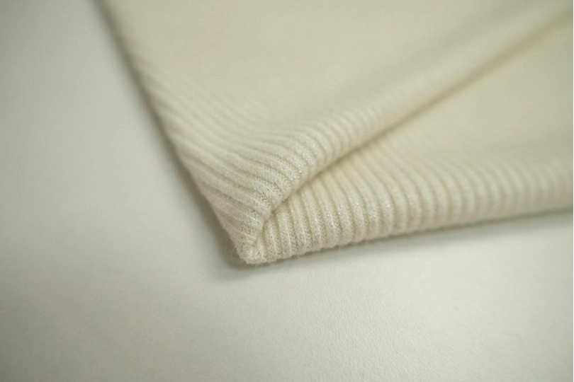 Ткань лапша с люрексом французская шерсть (franch wool), цвет — молоко