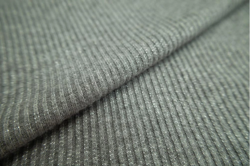Ткань лапша с люрексом французская шерсть (franch wool), цвет — серый