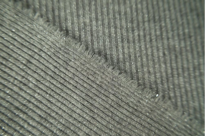 Ткань лапша с люрексом французская шерсть (franch wool), цвет — серый