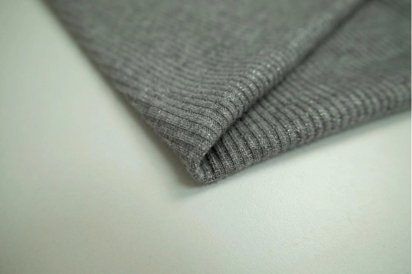 Ткань лапша с люрексом французская шерсть (franch wool), цвет — серый