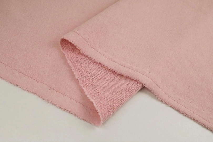 Футер 3-х ниточный с велюровым эффектом, цвет — светлая пудра