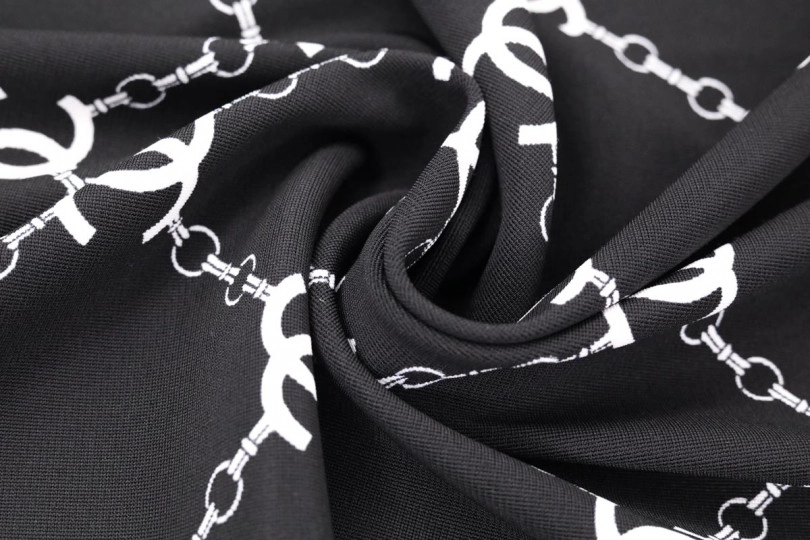 Трикотаж оттоман, принт — Шанель